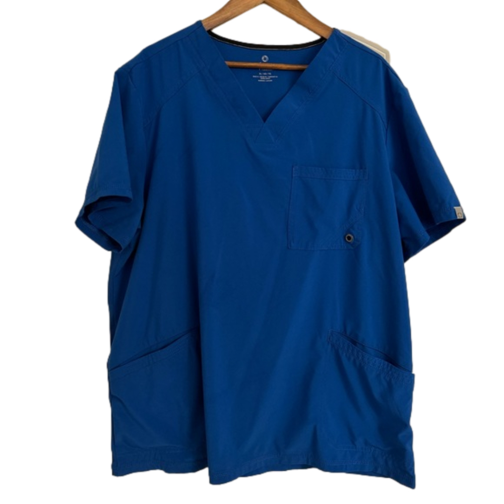 Cherokee Infinity CK900A Scrub Top Men’s XL Royal Blue Vneck Short Sleeve